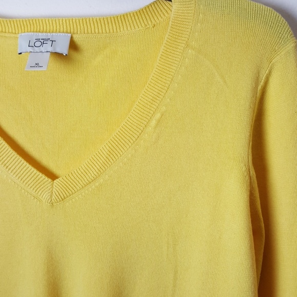 LOFT Yellow Long sleeve Sweater Size XL - Picture 4 of 6